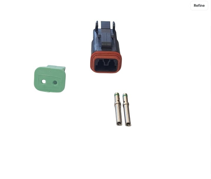 2 Pin Electrical Black Connector Kit for Deutsch® - Skid Loader Machines Replaces # DT06-2S