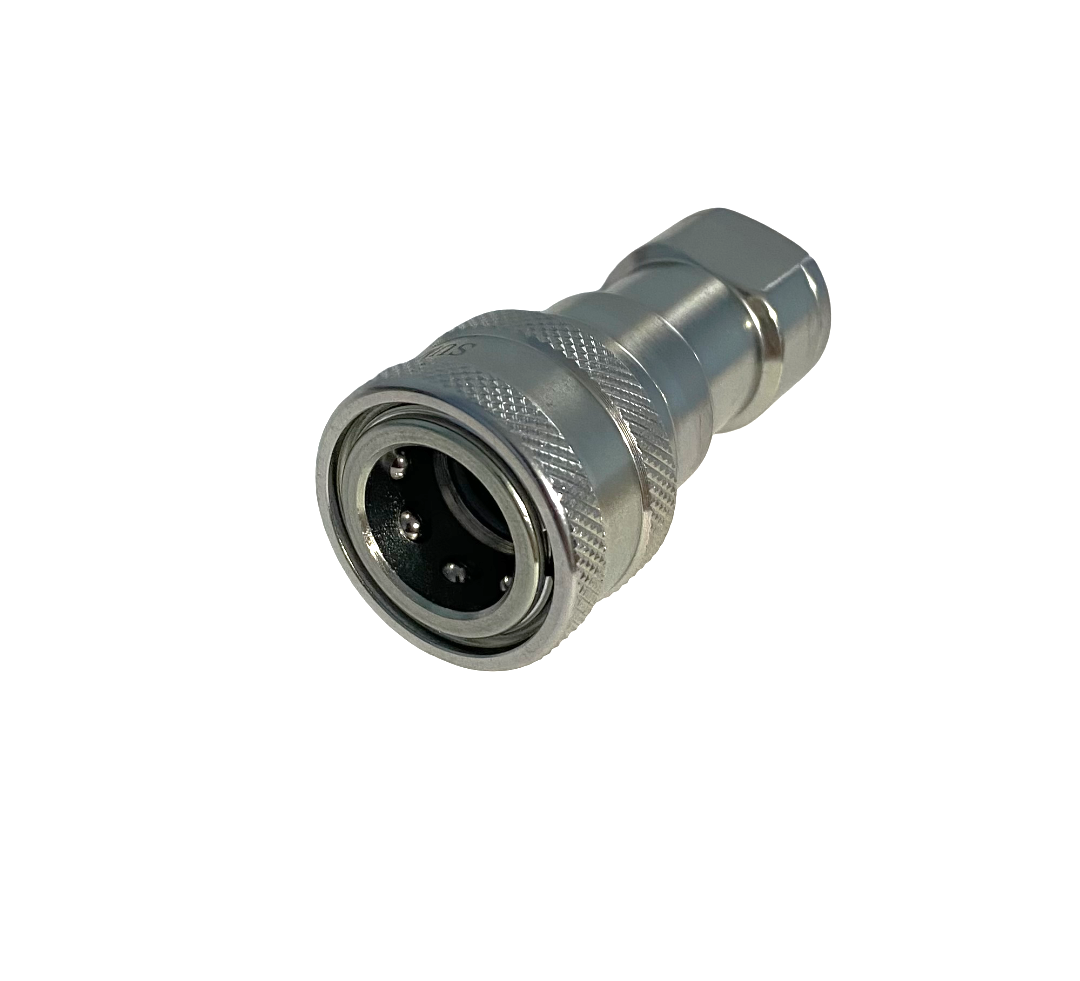 1/4″ Ag Hydraulic Quick Connect Female Coupler, 1/4″ NPT Thread , Poppet Valve