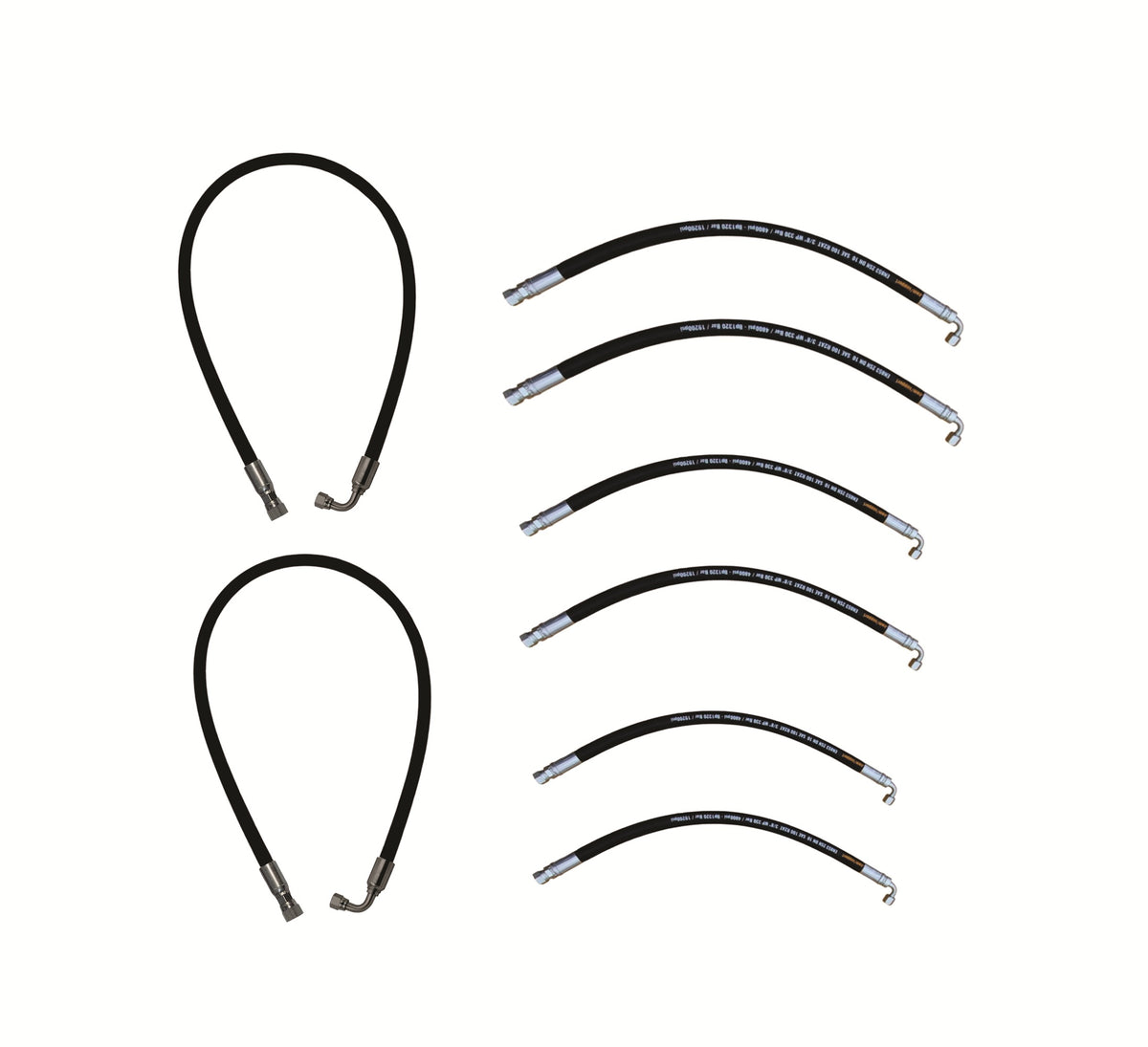 Front Loader Attachment Boom & Bucket Cylinder Hose Kit for Kubota® LA340 LA340S LA344 LA344S for Serial A6649 and Later (Late Machines)