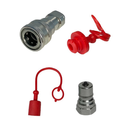 Male and Female Hydraulic Quick Coupler Kit, 1/4″ NPT for Kubota® 7J612-66223 7J612-66323